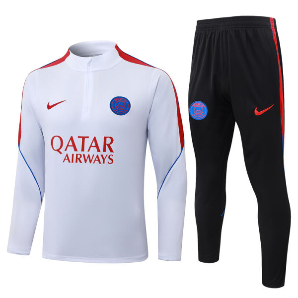 26-27 PSG White Red Half Pull Tracksuit #B26053(半拉链)