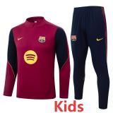 26-27 BAR Brown Red Kids Half Pull Tracksuit #E26075(童装)(半拉链)