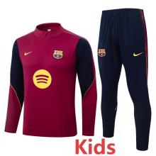 26-27 BAR Brown Red Kids Half Pull Tracksuit #E26075(童装)(半拉链)