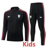 26-27 Man Utd Black Kids Half Pull Tracksuit #E26072(童装)(半拉链)