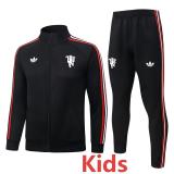 26-27 Man Utd Black Kids Jacket Tracksuit #E26065(童装)