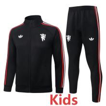 26-27 Man Utd Black Kids Jacket Tracksuit #E26065(童装)