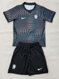 26-27 CHE Black Goalkeeper Kids Soccer Jersey