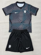 26-27 CHE Black Goalkeeper Kids Soccer Jersey