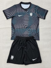 26-27 CHE Black Goalkeeper Kids Soccer Jersey