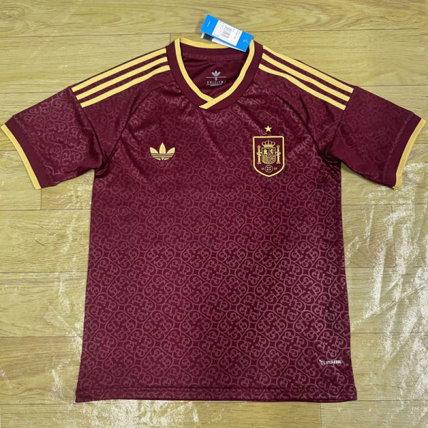 26-27 Spain Brown Red Fans Soccer Jersey