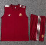 26-27 Spain Brown Red Tank top and shorts suit #D26044