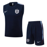 26-27 England Royal blue Tank top and shorts suit #D26042