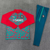 26-27 Portugal Red Half Pull Tracksuit (半拉链)