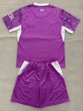 26-27 Man City Pink Purple Goalkeeper Kids Soccer Jersey