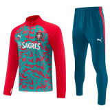 26-27 Portugal Red Half Pull Tracksuit (半拉链)