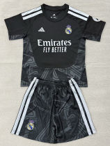 26-27 RMA Black Goalkeeper Kids Soccer Jersey