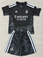 26-27 RMA Black Goalkeeper Kids Soccer Jersey