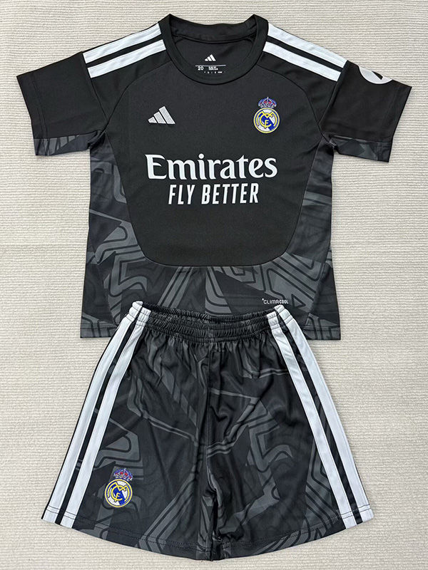 26-27 RMA Black Goalkeeper Kids Soccer Jersey