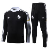 26-27 JUV Black Half Pull Tracksuit #B26064(半拉链)