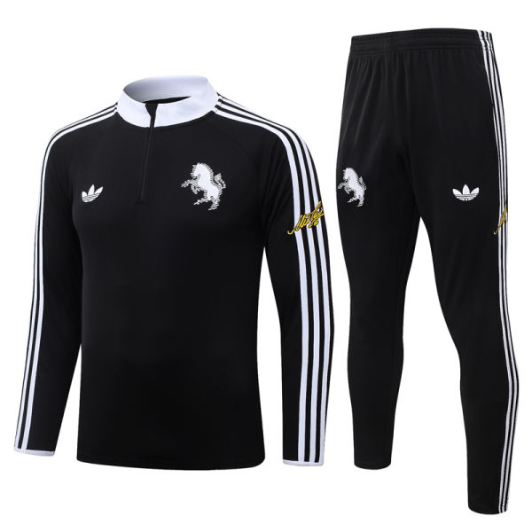 26-27 JUV Black Half Pull Tracksuit #B26064(半拉链)
