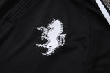 26-27 JUV Black Half Pull Tracksuit #B26064(半拉链)