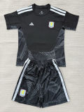 26-27 Aston Villa Black Goalkeeper Kids Soccer Jersey