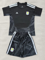 26-27 Aston Villa Black Goalkeeper Kids Soccer Jersey