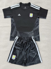 26-27 Aston Villa Black Goalkeeper Kids Soccer Jersey