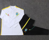 26-27 Brazil White Half Pull Tracksuit #B26078(半拉链)