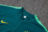 26-27 Brazil Dark green Half Pull Tracksuit #B26076(半拉链)