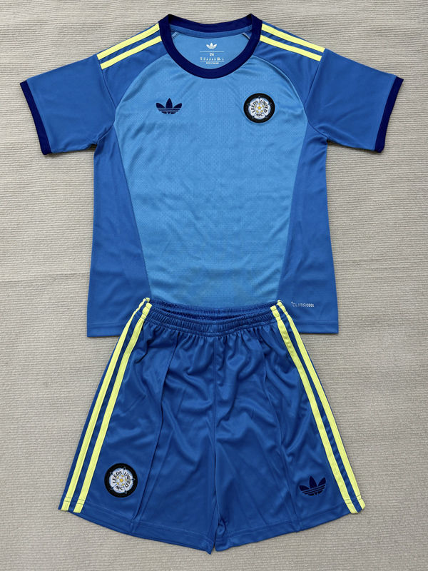 26-27 Leeds United Blue Goalkeeper Kids Soccer Jersey