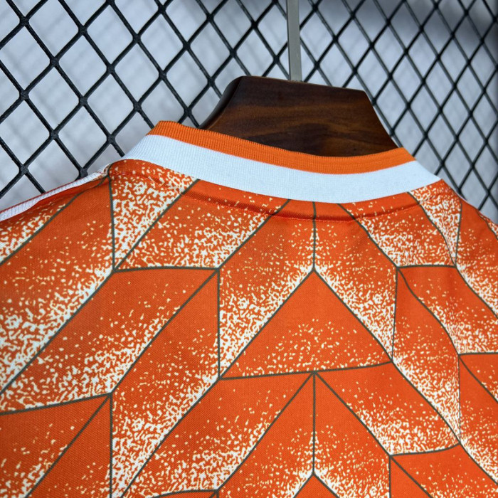 1988 Netherlands Home Retro Soccer Jersey（队标缕空）