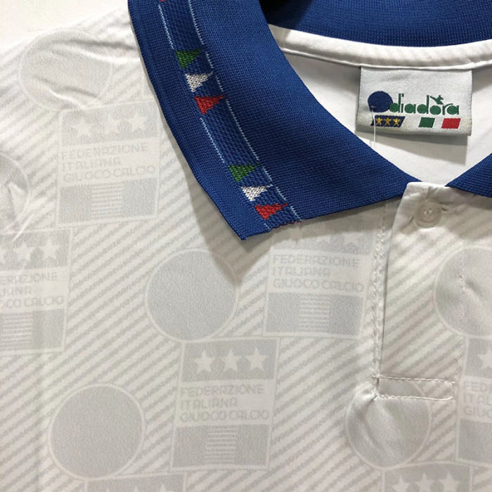 1994 Italy Away White Retro Soccer Jersey