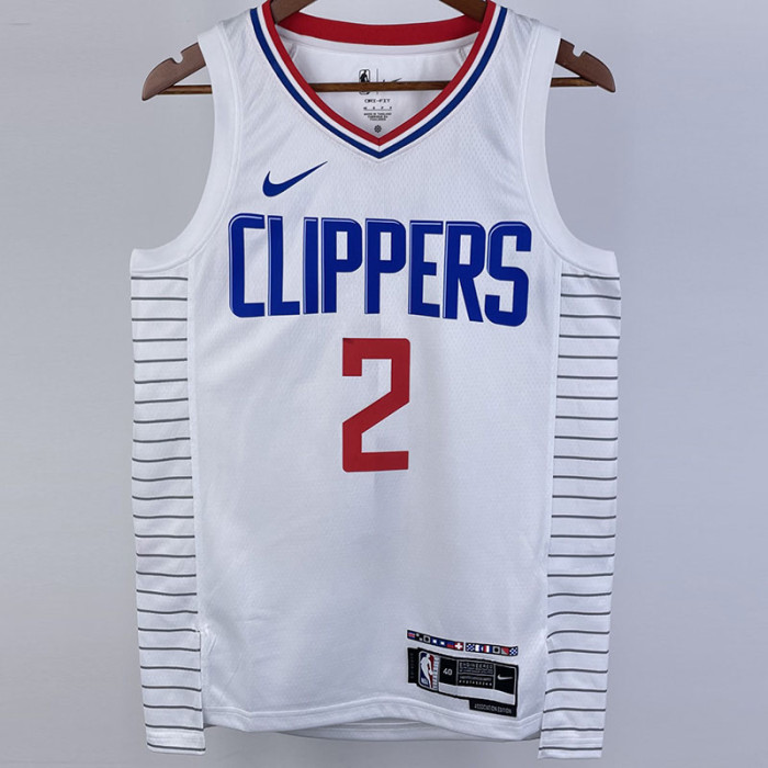22-23 Clippers LEONARD #2 White Top Quality Hot Pressing NBA Jersey