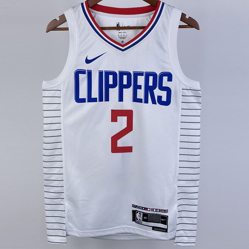 22-23 Clippers LEONARD #2 White Top Quality Hot Pressing NBA Jersey