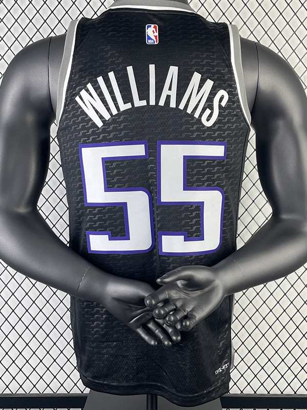 22-23 Kings WILLIAMS #55 Black Top Quality Hot Pressing NBA Jersey (Trapeze Edition)飞人版