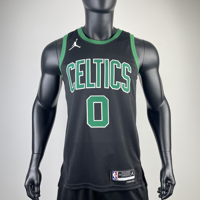 22-23 CELTICS TATUM #0 Black Top Quality Hot Pressing NBA Jersey (Trapeze Edition) 飞人版