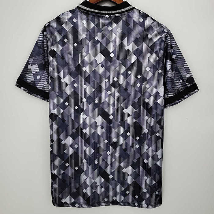 1990 England Away Black Retro Soccer Jersey（带茵宝）