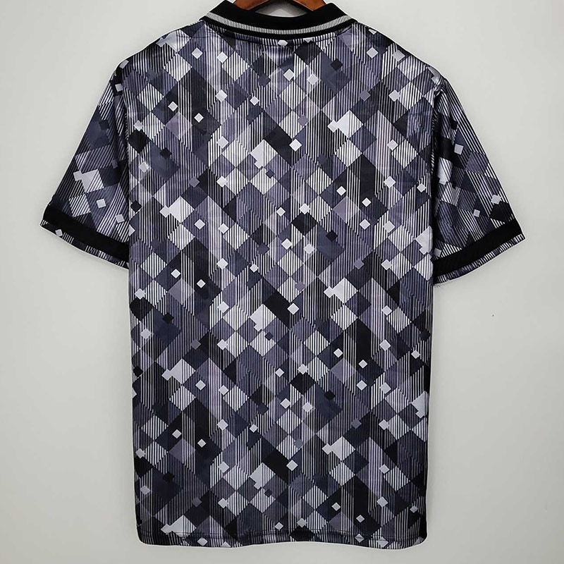 1990 England Away Black Retro Soccer Jersey（带茵宝）