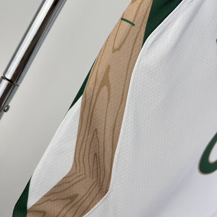23-24 CELTICS TATUM #0 White City Edition Home Top Quality Hot Pressing NBA Jersey