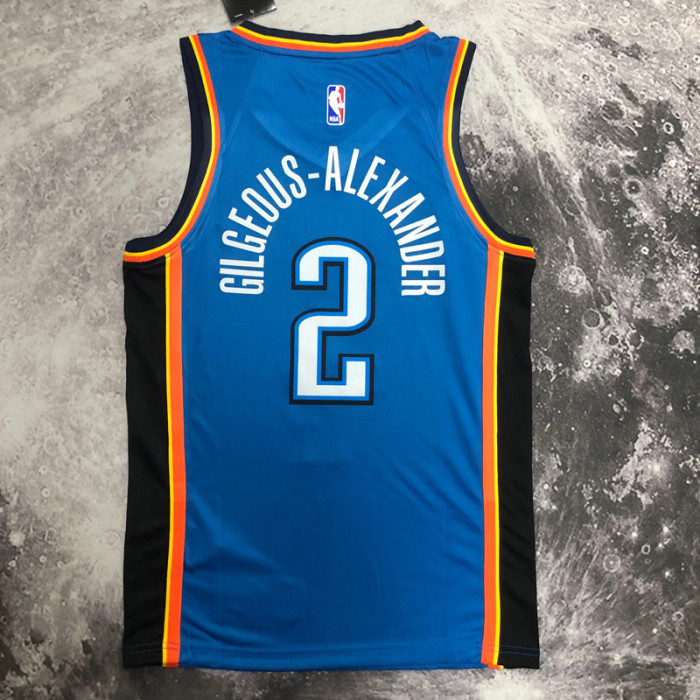 OKC GILGEOUS-ALEXANDER #2 Blue Top Quality Hot Pressing NBA Jersey