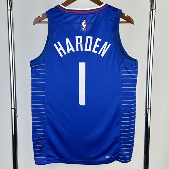 22-23 CLIPPERS HARDEN #1 Blue Top Quality Hot Pressing NBA Jersey