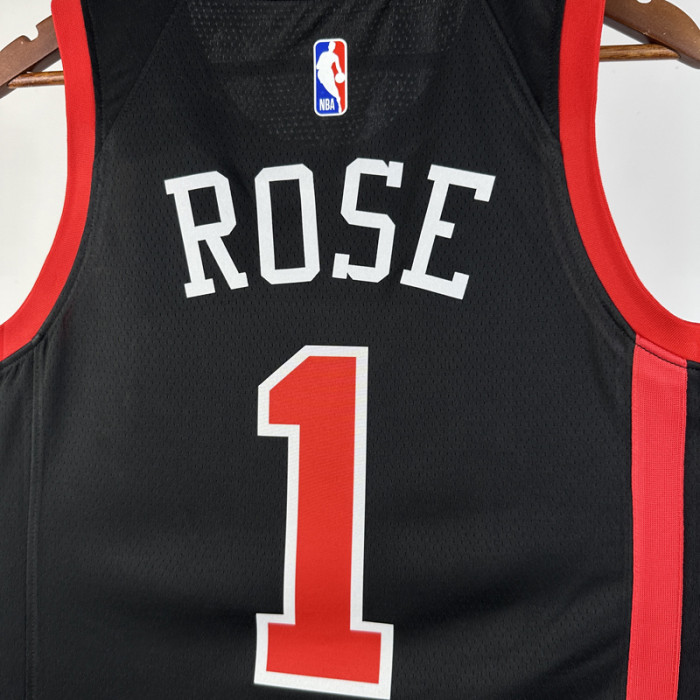 23-24 BULLS ROSE #1 Black City Edition Top Quality Hot Pressing NBA Jersey