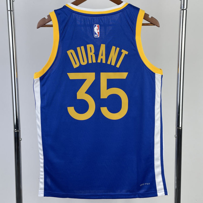 22-23 WARRIORS DURANT #35 Blue Top Quality Hot Pressing NBA Jersey (V领)
