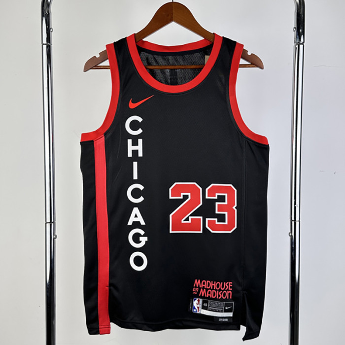 23-24 BULLS JORDAN #23 Black City Edition Top Quality Hot Pressing NBA Jersey