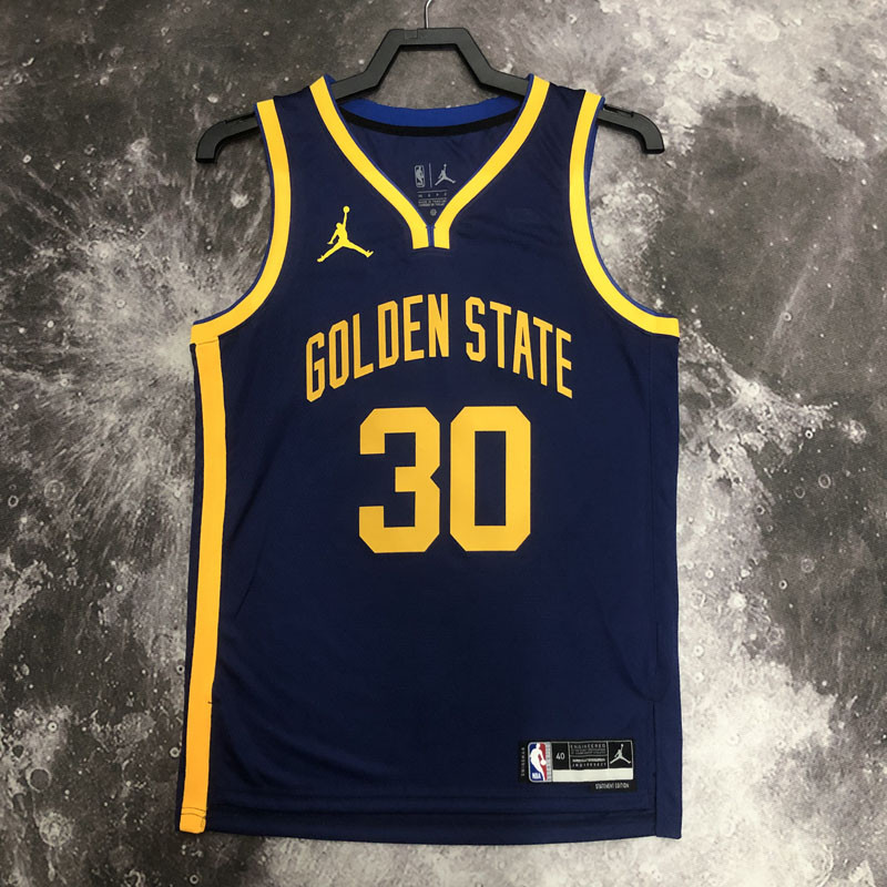 22-23 WARRIORS CURRY #30 Royal blue Top Quality Hot Pressing NBA Jersey (Trapeze Edition)