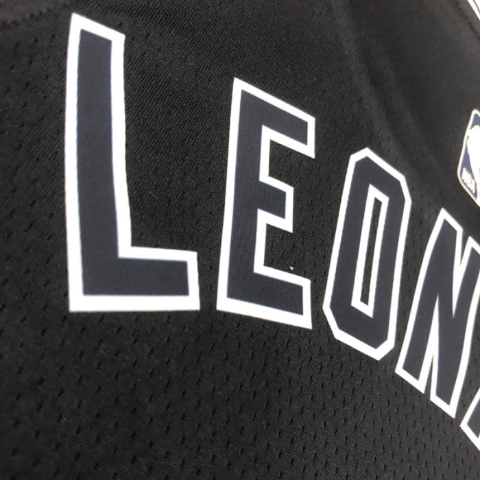 22-23 SA Spurs LEONARD #2 Black Top Quality Hot Pressing NBA Jersey (Retro Logo)