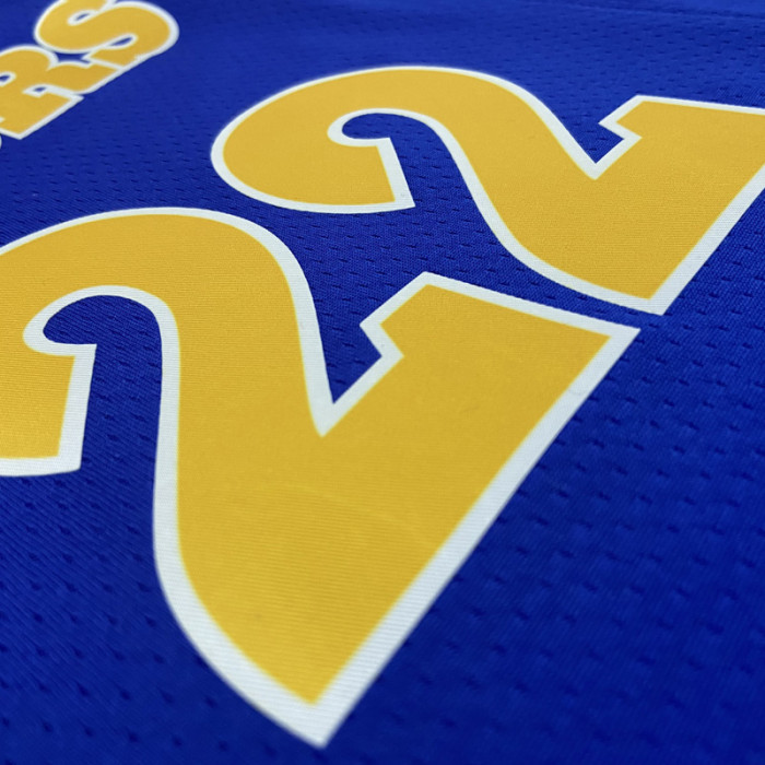 22-23 WARRIORS WIGGINS #22 Blue Top Quality Hot Pressing NBA Jersey (Retro Logo)