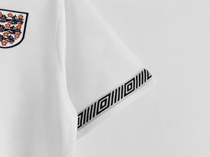 1990 England Home Retro Soccer Jersey