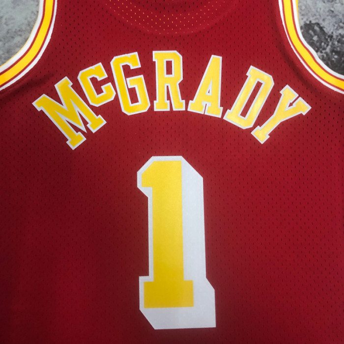 2004-05 ROCKETS McGRADY #1 Red Retro Top Quality Hot Pressing NBA Jersey