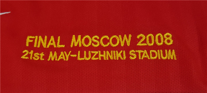 2007-2008 Man Utd home Red long sleeve Retro soccer jersey (长袖)(决赛字)