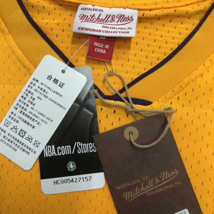 2009 LAKERS BRYANT #24 Yellow Retro Top Quality Hot Pressing NBA Jersey
