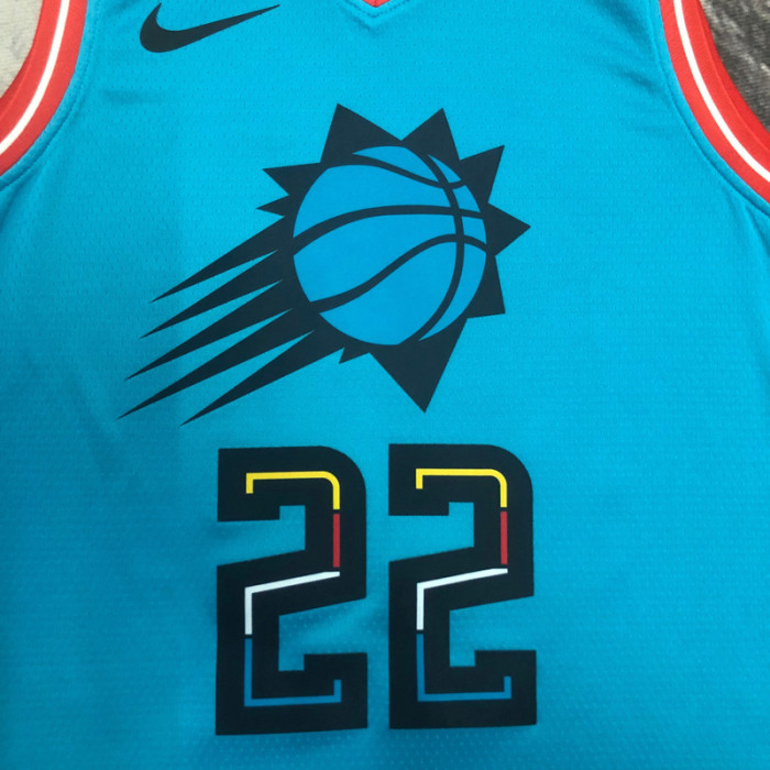 SUNS AYTON #22 Blue Top Quality Hot Pressing NBA Jersey
