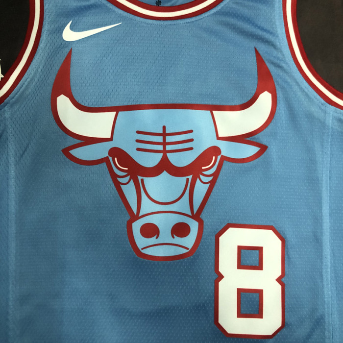 BULLS LAVINE #8 Blue Top Quality Hot Pressing NBA Jersey
